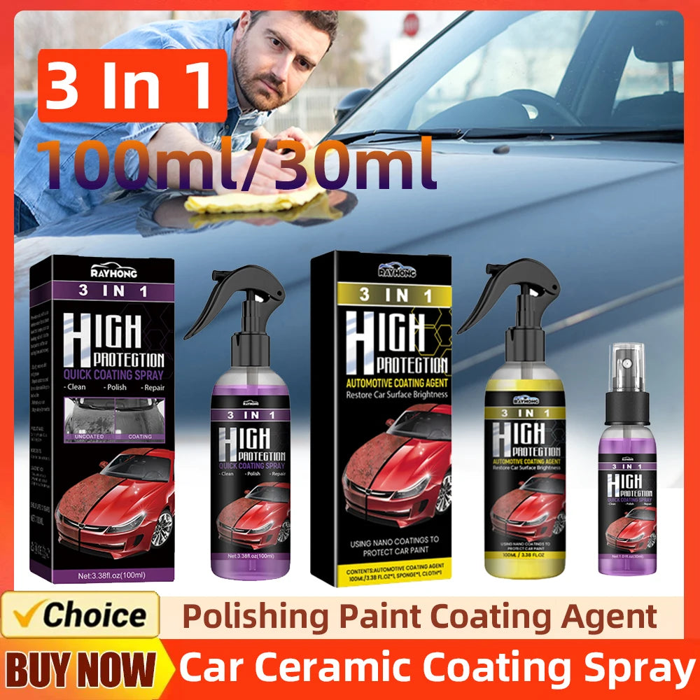 3 In 1 Polishing Spraying Wax 100ml Car Paint Scratch Repair Remover Polishing Paint Coating Agent Body Compound Scratch Repair